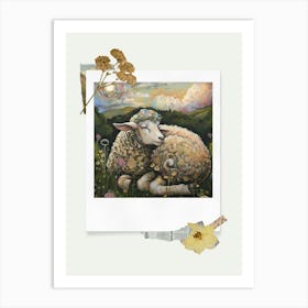 Scrapbook Sheep Fairycore Painting 1 Art Print