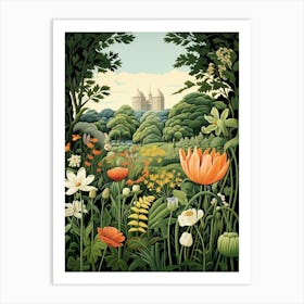 Nymphenburg Palace Gardens Germany Henri Rousseau Style 3 Art Print