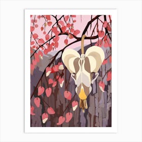 Bleeding Heart Dicentra 3 Flower Painting Poster