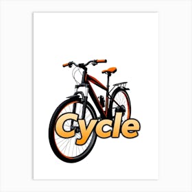 Cycle Illustration with Text Art Print