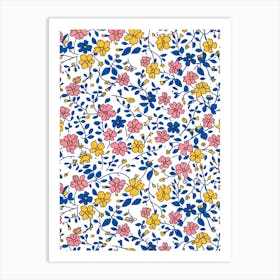 Inspiring Floral London Fabrics Floral Pattern 4 Art Print