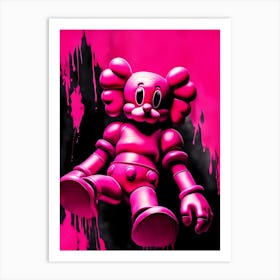 Hypebeast Pink Kaws Figure Painting (3) Art Print