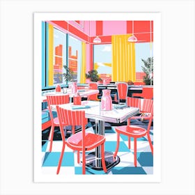 Colour Pop Retro Diner 3 Art Print