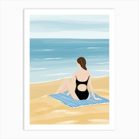 Woman On The Beach Art Print