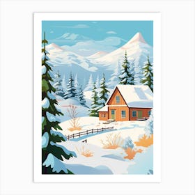 Retro Winter Illustration Bavaria Germany 2 Art Print