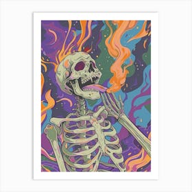 Psychedelic Skeleton 3 Art Print