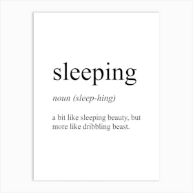 Sleeping Definition Meaning Art Print