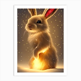 Bunny In The Snow 2 Art Print