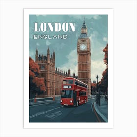 Vintage Big Ben Travel Postcard - London, England Art Print