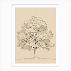 Walnut Tree Minimalistic Drawing 3 Art Print