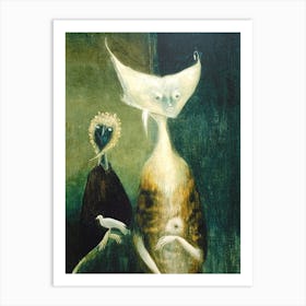 Leonora Carrington 1917-2011 Untitled Surrealism Mexican Artwork - Alien Figures Visionary Artist Feature Gallery Wall Samhain HD Remastered Surreal Art Print