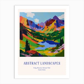 Colourful Abstract Rocky Mountain National Park Usa 6 Poster Blue Art Print