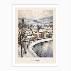 Vintage Winter Painting Poster Inverness United Kingdom 2 Art Print