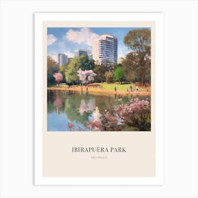 Ibirapuera Park Sao Paulo 4 Vintage Cezanne Inspired Poster Art Print