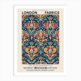Poster Radiant Petals London Fabrics Floral Pattern 3 Art Print