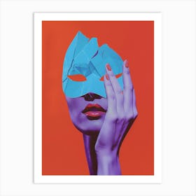 Woman With A Blue Mask Art Print