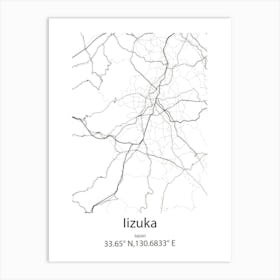 Iizuka,Japan Minimalist Map Art Print