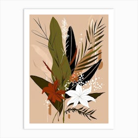 Lilies And Leaves Art Print