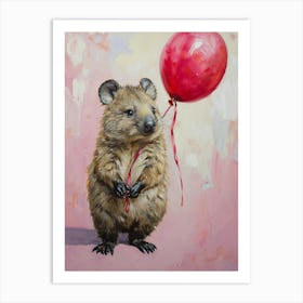 Cute Wombat 2 With Balloon Art Print
