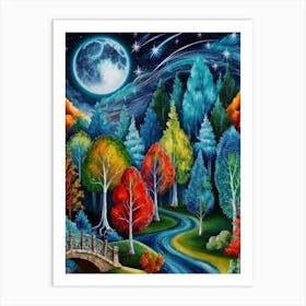 Night In The Forest Art Print