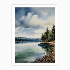 Boat On The Lake 1 . Art Print