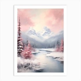 Dreamy Winter Painting Banff Canada 1 Art Print