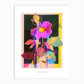 Evening Primrose 2 Neon Flower Collage Poster Art Print