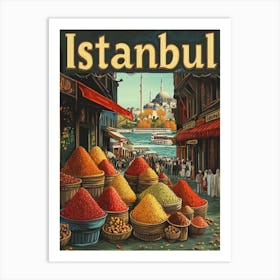 Aihrgdesign A Mid Century Modern Travel Poster For Istanbul 1 Art Print