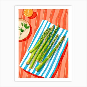 Asparagus Summer Illustration 2 Art Print