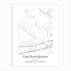 East Brandywine,United States Minimalist Map 1 Art Print