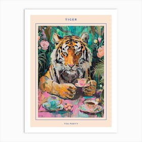Kitsch Tiger Tea Party Poster 3 Art Print
