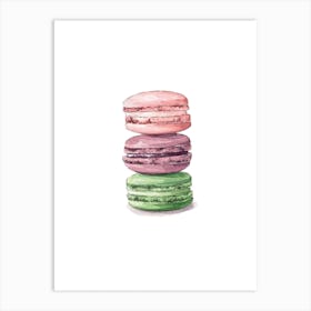 Macaron Tower Watercolor Painting Art Print