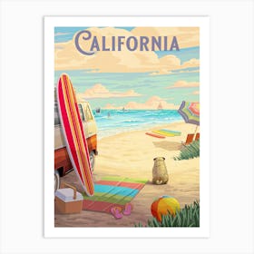 California Beach Art Print