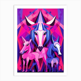 Abstract Geometric Animals 4 Art Print