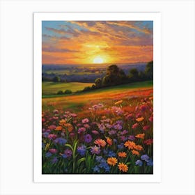 Sunset In The Meadow 39 Art Print