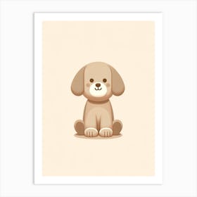 Cute Dog Pastel Colours Neutral Tones Baby Print Art Print