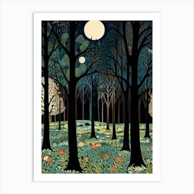 William Morris Moonlight In The Forest 9 Art Print