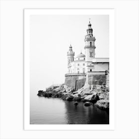 Camogli, Italy, Black And White Photography 1 Art Print