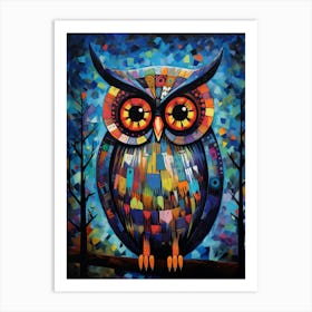 Owl Pattern In The Woods Art Print