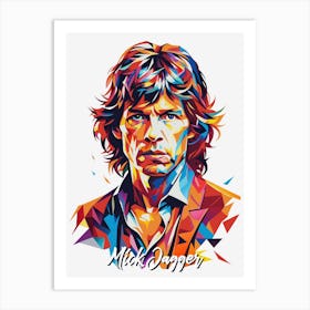 Mick Jagger 02 Portrait Music Icon Style WPAP Pop Art Art Print