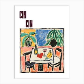 Cin Cin Poster Table With Wine Matisse Style 7 Art Print