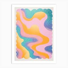 Abstract Landscape Risograph Style 9 Art Print