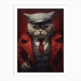 Gangster Cat British Shorthair Art Print