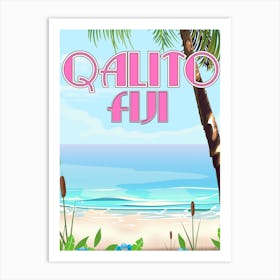 Quattro Fiji Beach Travel poster Art Print