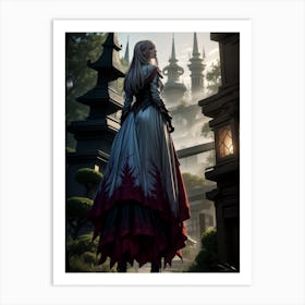 Giant Girl In A Dress Art Print