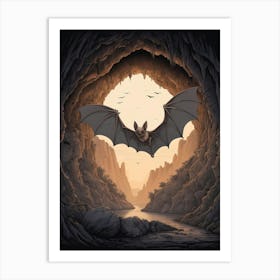 Bat In Cave Art Print