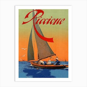 Sailing In Riccone, Italy Art Print