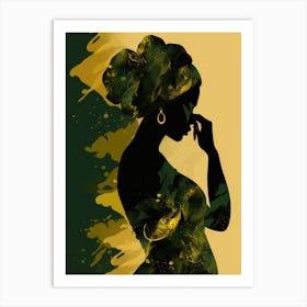 Silhouette Of A Pregnant Woman Art Print