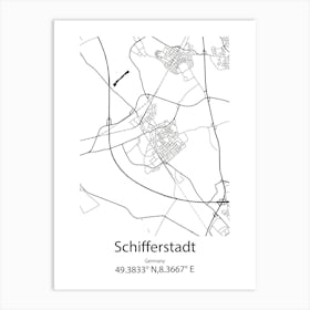 Schifferstadt,Germany Minimalist Map Art Print