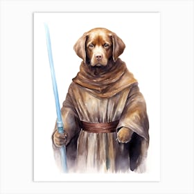 Labrador Retriever Dog As A Jedi 4 Art Print